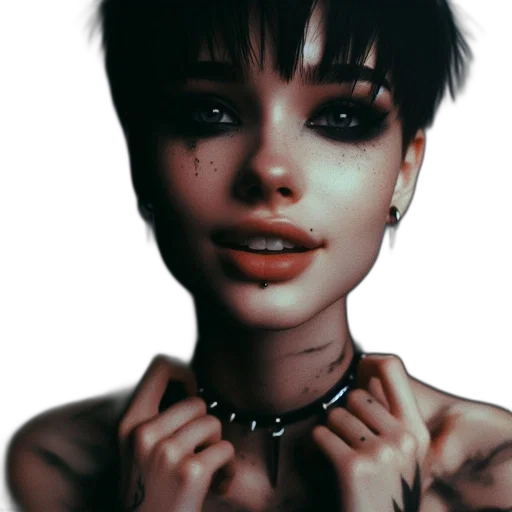 jewelry, face, robot, creature, photorealistic, fantasy art, 3d render, cyberpunk transparent PNG cut-out