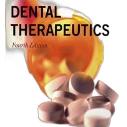 cover, dental, therapeutics, fourth, edition, features, bottle, pills transparent PNG cut-out