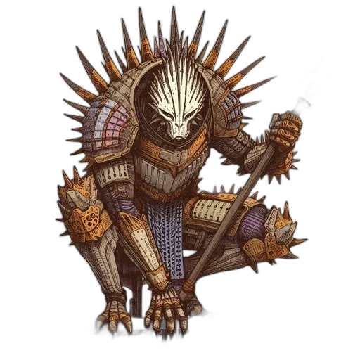 dragon, creature, staff, concept art, fantasy art, pixel art, comic book art, armored transparent PNG cut-out