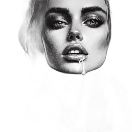 face, mask, crown, hair, photorealistic, pencil sketch, concept art, fantasy art transparent PNG cut-out