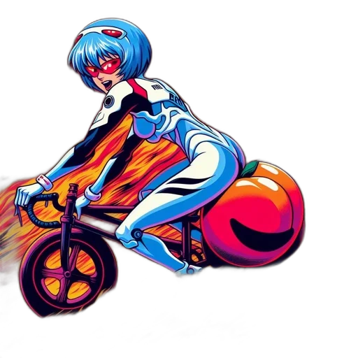 car, robot, concept art, anime, fantasy art, comic book art, neon, blue transparent PNG cut-out