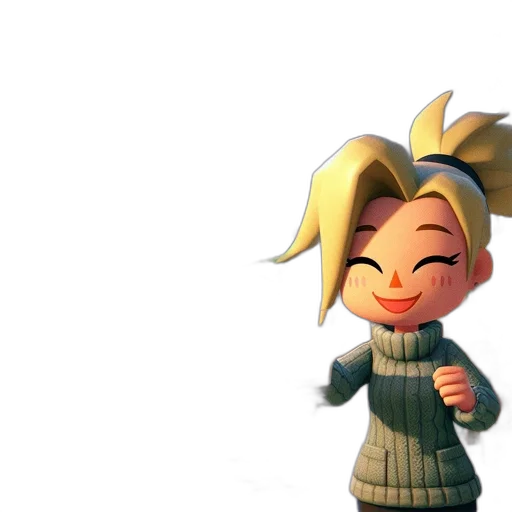 jacket, staff, 3d render, concept art, cartoon, anime, snow, green transparent PNG cut-out
