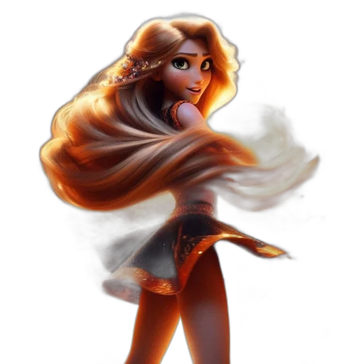 dress, hair, concept art, fantasy art, pixel art, 3d render, fire, fog transparent PNG cut-out
