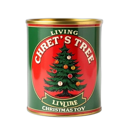 food, vintage, tin, can, red, green, color, scheme transparent PNG cut-out