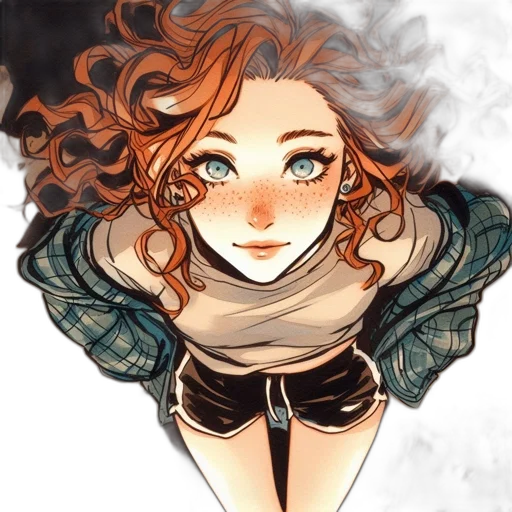 dress, jacket, face, mask, watercolor, fantasy art, anime, comic book art transparent PNG cut-out