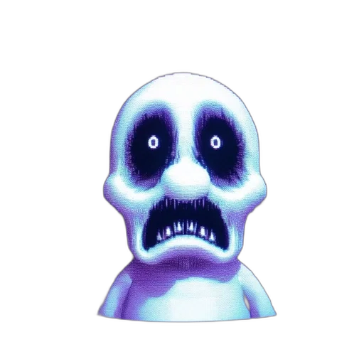 creature, mask, face, staff, pixel art, concept art, 3d render, fantasy art transparent PNG cut-out