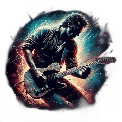 comic book art, concept art, photorealistic, pixel art, man, intense, concentration, plays transparent PNG cut-out