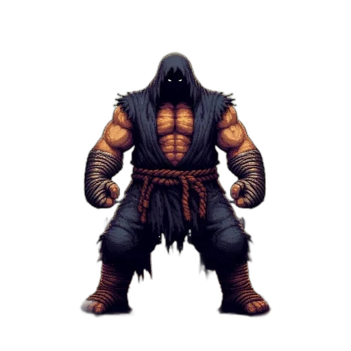 creature, mask, animal, weapon, pixel art, concept art, fantasy art, 3d render transparent PNG cut-out