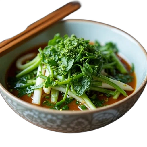 food, photorealistic, bowl, filled, variety, green, vegetables, including transparent PNG cut-out