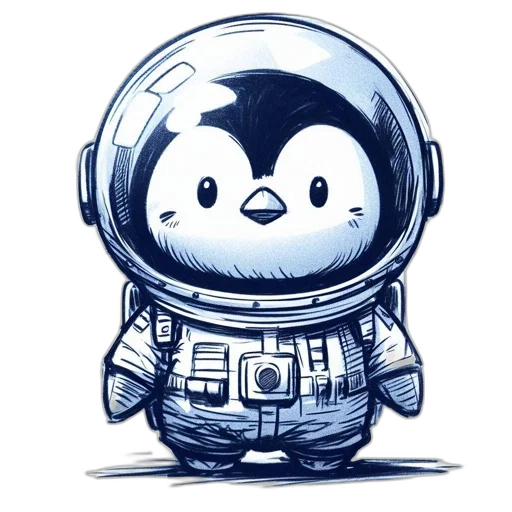 robot, concept art, cartoon, comic book art, pixel art, outer space, monochrome, image transparent PNG cut-out
