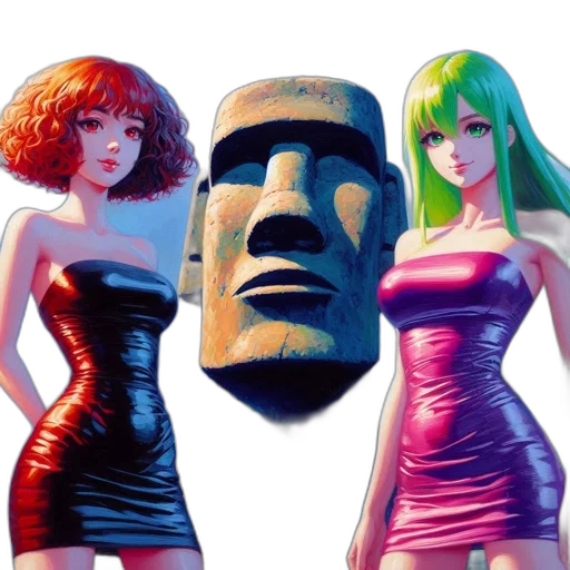 dress, mask, robot, face, 3d render, vaporwave, concept art, photorealistic transparent PNG cut-out