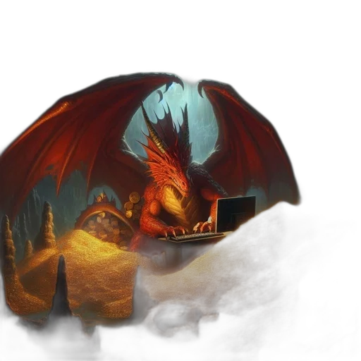 dragon, umbrella, mask, hat, fantasy art, concept art, 3d render, watercolor transparent PNG cut-out