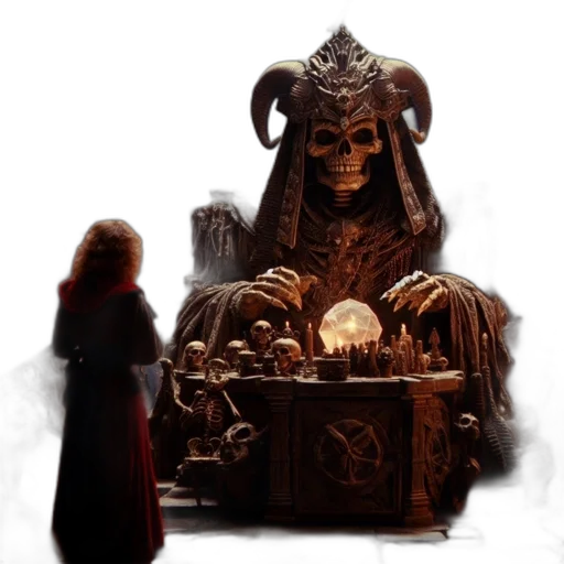 concept art, fantasy art, fire, gathering, robed, figures, takes, place transparent PNG cut-out