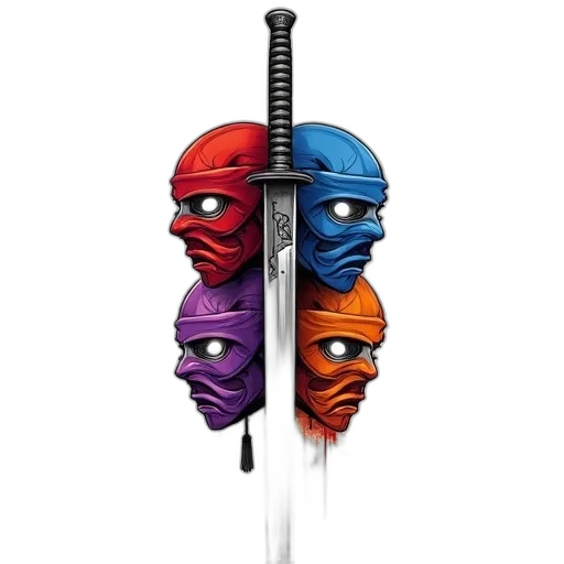 sword, weapon, mask, staff, comic book art, concept art, pixel art, fantasy art transparent PNG cut-out