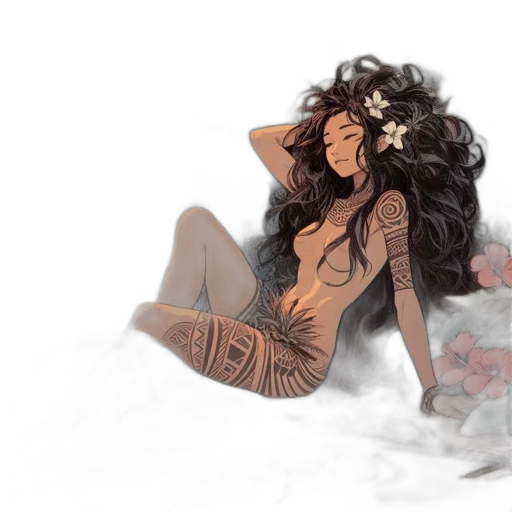 concept art, fantasy art, watercolor, comic book art, fire, snow, underwater, earth tones transparent PNG cut-out