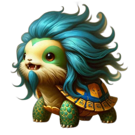 dragon, creature, fantasy art, concept art, 3d render, fantastical, lion-turtle, hybrid transparent PNG cut-out