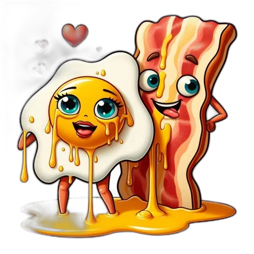 food, concept art, 3d render, pixel art, cartoon, animated, items, sunny-side-up transparent PNG cut-out