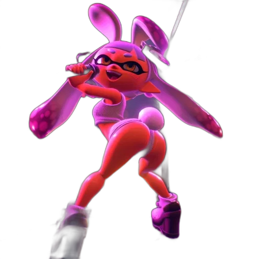 weapon, animal, creature, staff, 3d render, concept art, vaporwave, neon transparent PNG cut-out