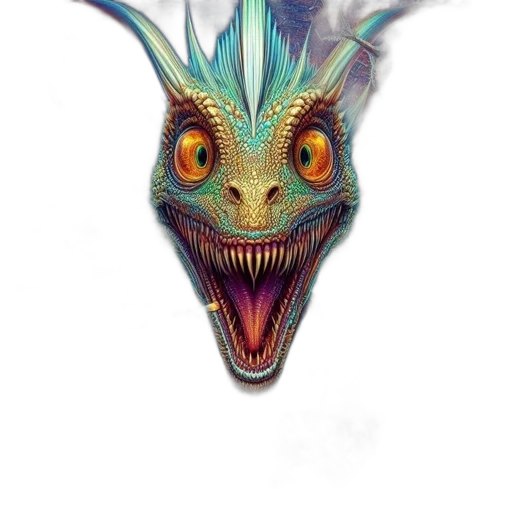 dragon, mask, creature, animal, fantasy art, concept art, 3d render, watercolor transparent PNG cut-out