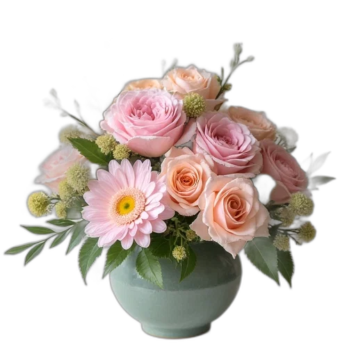 flower, crown, photorealistic, 3d render transparent PNG cut-out