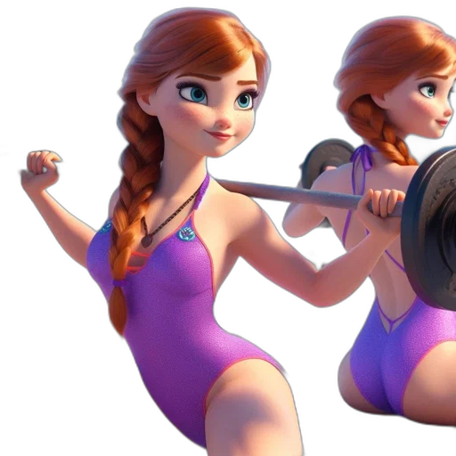 3d render, concept art, fantasy art, cartoon, two, females, both, reddish-brown transparent PNG cut-out