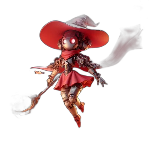 staff, hat, robot, weapon, concept art, 3d render, fantasy art, pixel art transparent PNG cut-out