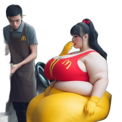 food, robot, dress, 3d render, concept art, photorealistic, employee, serves transparent PNG cut-out