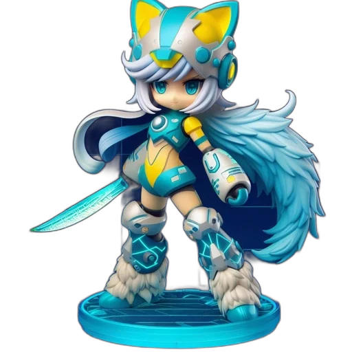 staff, concept art, fantasy art, pixel art, 3d render, blue, anthropomorphic, figure transparent PNG cut-out