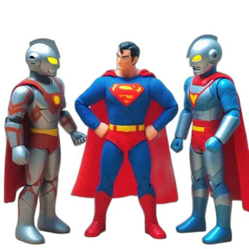 concept art, comic book art, 3d render, three, action, figures, robotic, figure transparent PNG cut-out
