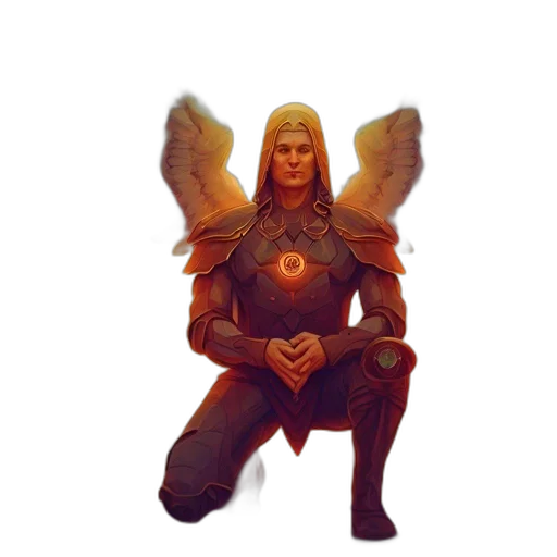 staff, creature, concept art, fantasy art, pixel art, comic book art, golden, angelic transparent PNG cut-out