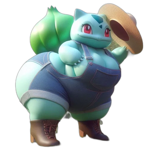 hat, creature, animal, staff, concept art, 3d render, vaporwave, fantasy art transparent PNG cut-out