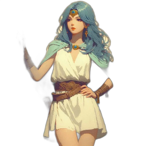 staff, dress, fantasy art, concept art, pixel art, anime, pastel, earth tones transparent PNG cut-out
