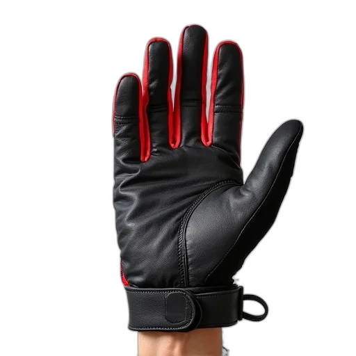 jacket, alpine, glove, shown, black, white, red, accents transparent PNG cut-out