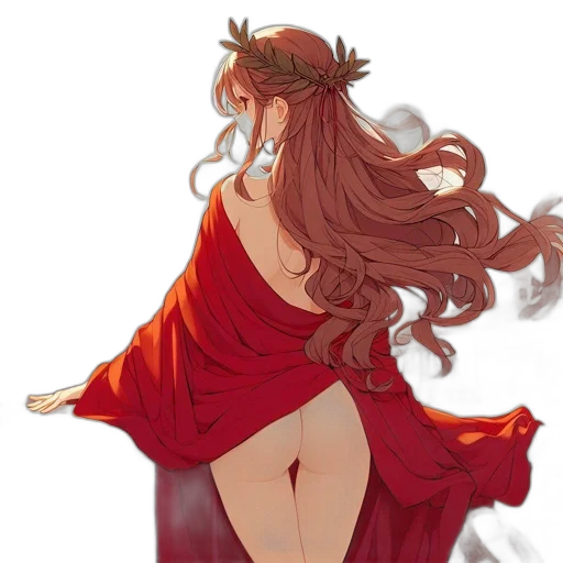 dress, crown, dragon, fantasy art, anime, concept art, watercolor, fire transparent PNG cut-out
