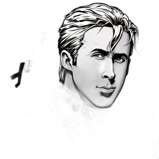 face, hair, comic book art, photorealistic, cartoon, concept art, illustration, shows transparent PNG cut-out