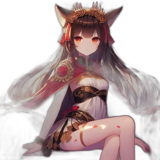 crown, staff, dress, dragon, fantasy art, pixel art, anime, concept art transparent PNG cut-out