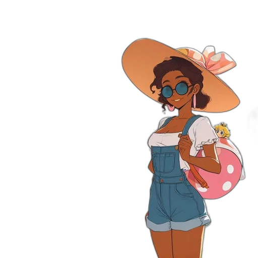 hat, dress, staff, concept art, cartoon, anime, pixel art, beach transparent PNG cut-out