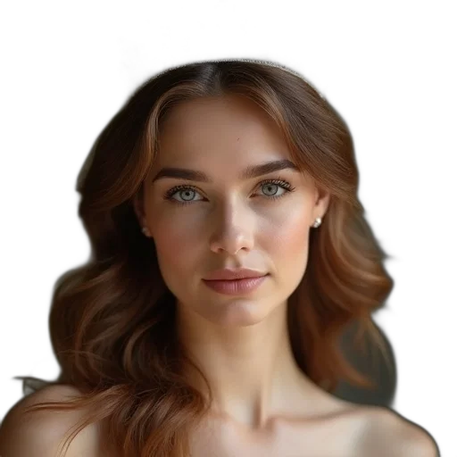 face, hair, crown, jewelry, photorealistic, oil painting, cartoon, fantasy art transparent PNG cut-out