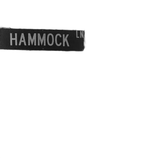 black, white, photo, street, sign, reading, hammock, front transparent PNG cut-out