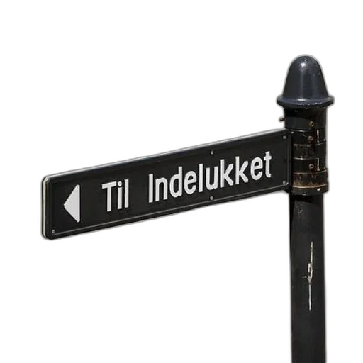 black, street, sign, white, text, reading, til, indelukket transparent PNG cut-out