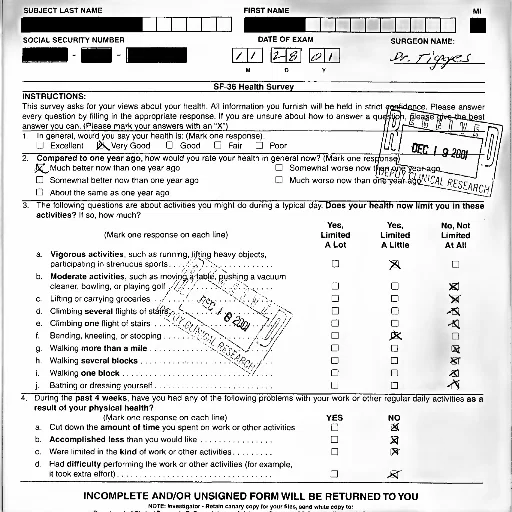 sf-36, health, survey, form, various, questions, options, answers transparent PNG cut-out