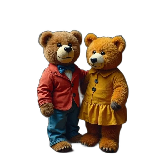 3d render, forest, berenstein, bears transparent PNG cut-out