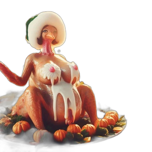 food, creature, concept art, 3d render, photorealistic, fantasy art, festive, display transparent PNG cut-out