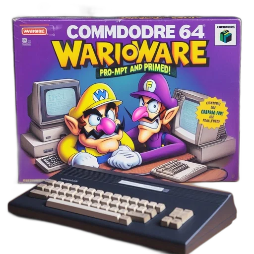 weapon, furniture, vaporwave, 3d render, box, art, commodore, release transparent PNG cut-out