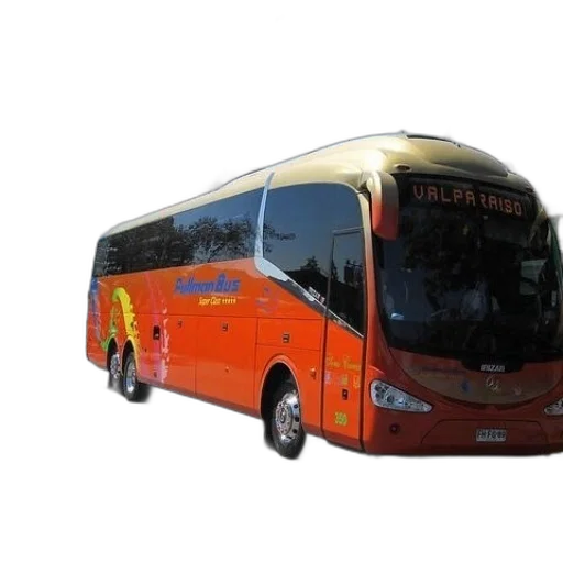 staff, 3d render, photorealistic, bright, orange, pullman, bus, parked transparent PNG cut-out