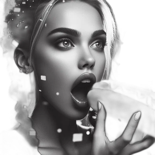 face, photorealistic, fantasy art, concept art, pencil sketch, neon lights, outer space, underwater transparent PNG cut-out