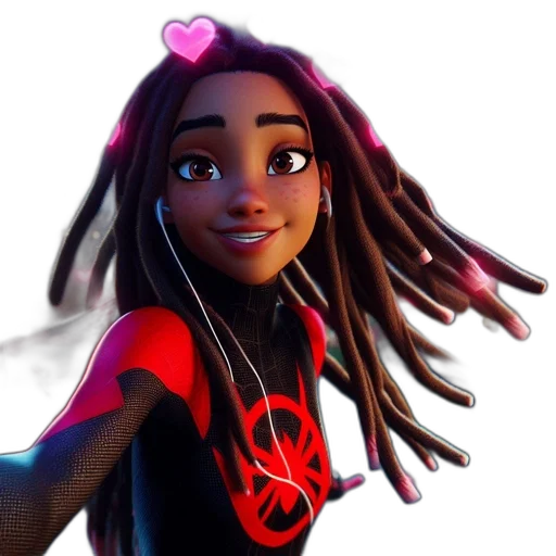 hair, face, robot, concept art, cartoon, comic book art, 3d render, neon transparent PNG cut-out