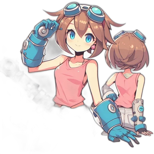 robot, weapon, staff, dress, concept art, anime, cyberpunk, pixel art transparent PNG cut-out