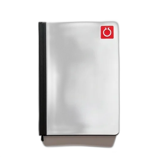 blank, white, notebook, black, cover, interior, has, red transparent PNG cut-out