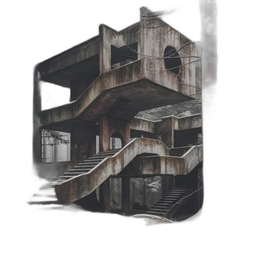 building, furniture, face, weapon, concept art, 3d render, photorealistic, pixel art transparent PNG cut-out
